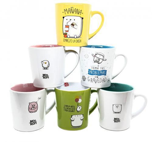 Taza de Ceramica Mostropi  - 14 Onzas, 6 Diseños