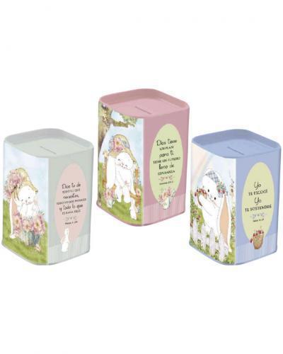 Alcancia "Dara" con Versiculo Biblico 3 Diseños