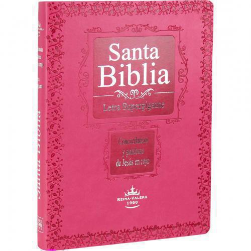Biblia Reina Valea 1960, Letra Súper Gigante, Color Rosa, Con Indice