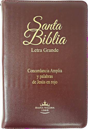 RVR1960 Bible, Large Print, Manual Size, with Zipper and Index, Imitation Leather,
