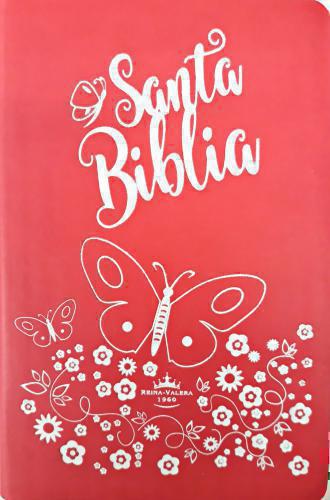 RVR1960 Bible, Compact Size, Large Print with Thumb Index, Pink Edges, Fuchsia Color