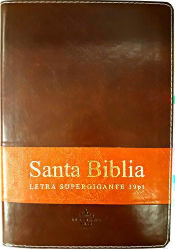Biblias RVR1960 Letra Supergigante, Duo Tono Cafe Imitación Piel Con Indice