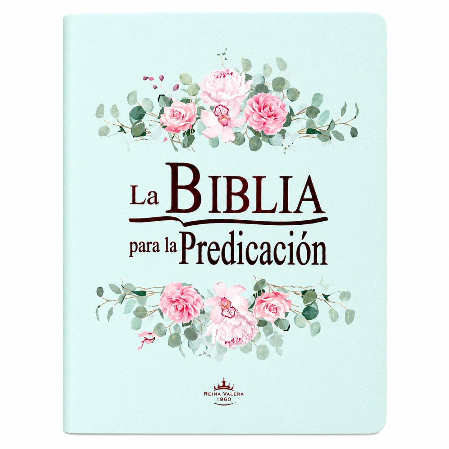 Biblia Para La Predicación RVR1960 Imitación Piel, con Indice,Azul Flores