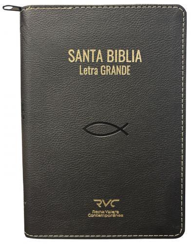 Biblia Reina Valera Contemporanea, Portada Vinyl, Tamaño Manal, Negro Con Cierre