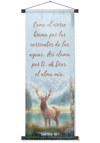 Pergamino Banner:Salmo 42:1 Ciervo
