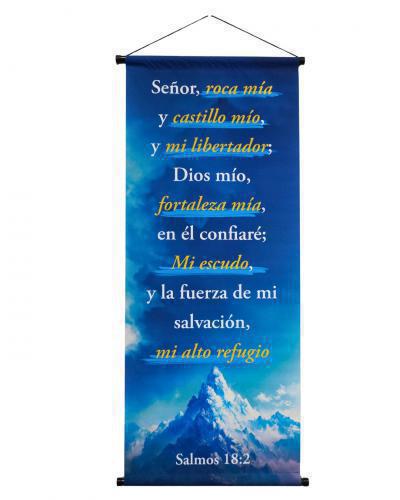 Pergamino Banner: Salmo 18:2 Roca Mia Castillo