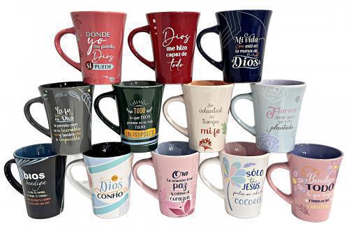 Taza de ceramica: "Mensajes de Bendición" 10 onzas
