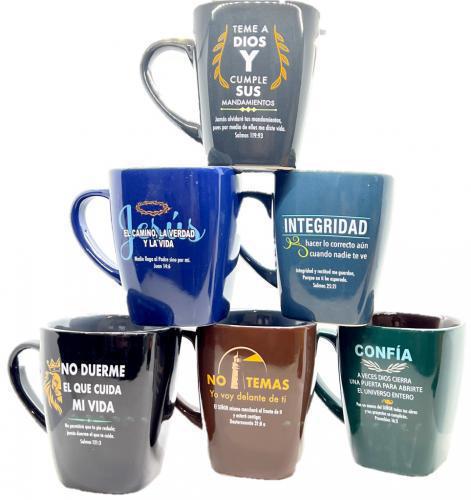 Taza de ceramica, Colección Inspiración  "Ejecutiva" 6 diseños, 16 onzas