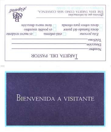 Tarjeta De Bienvenido 100/Pk