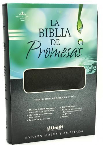Biblia RVR1960 Tamaño Manual, Piel Color Negro, Canto Plata