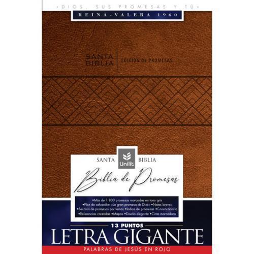 Biblia RVR1960 Tamaño Gigante, Imitación Piel Color Cafe con Indice Edición Prom