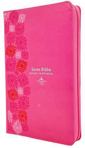 Biblia RVR1960 Edición Promesas, Tamaño Manual, Imitación piel, Color Rosal