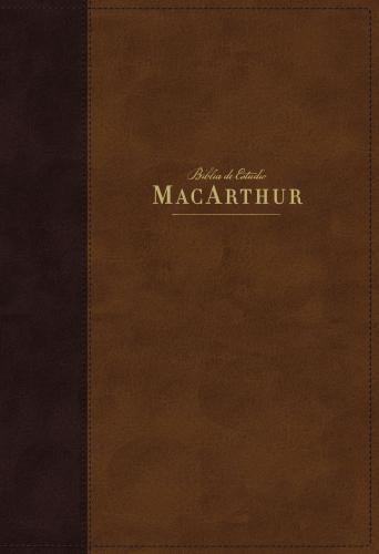 Biblia NBLA Estudio MacArthur, Sentipiel, Color Cafe, Canto Dorado