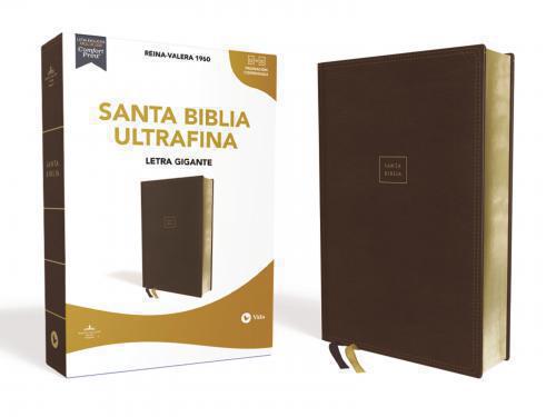 Biblia RVR1960 Gigante Letra grande Sentipiel Color Cafe Canto Dorado