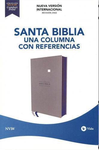 Biblia NVI Revision 2022 Imitacion Piel Una Columna con Referencia Color Gris