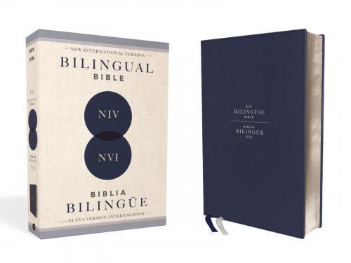 Biblia Bilingue (NVI22/NIV) Imitacion Piel, Tamaño Grande, Color Azul Navy