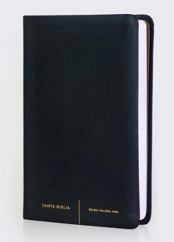 RVR60, Santa Biblia, Premio y Regalo, Letra grande, Leathersoft, Negro