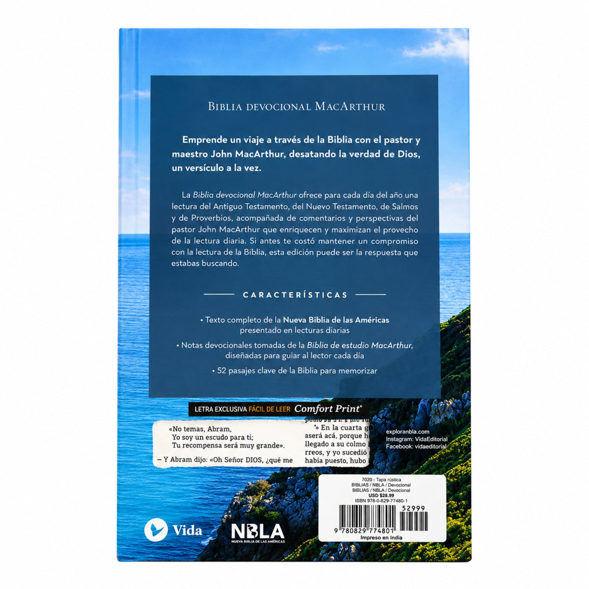 Biblia Devocional MacArthur Version  NBLA Pasta Rustica