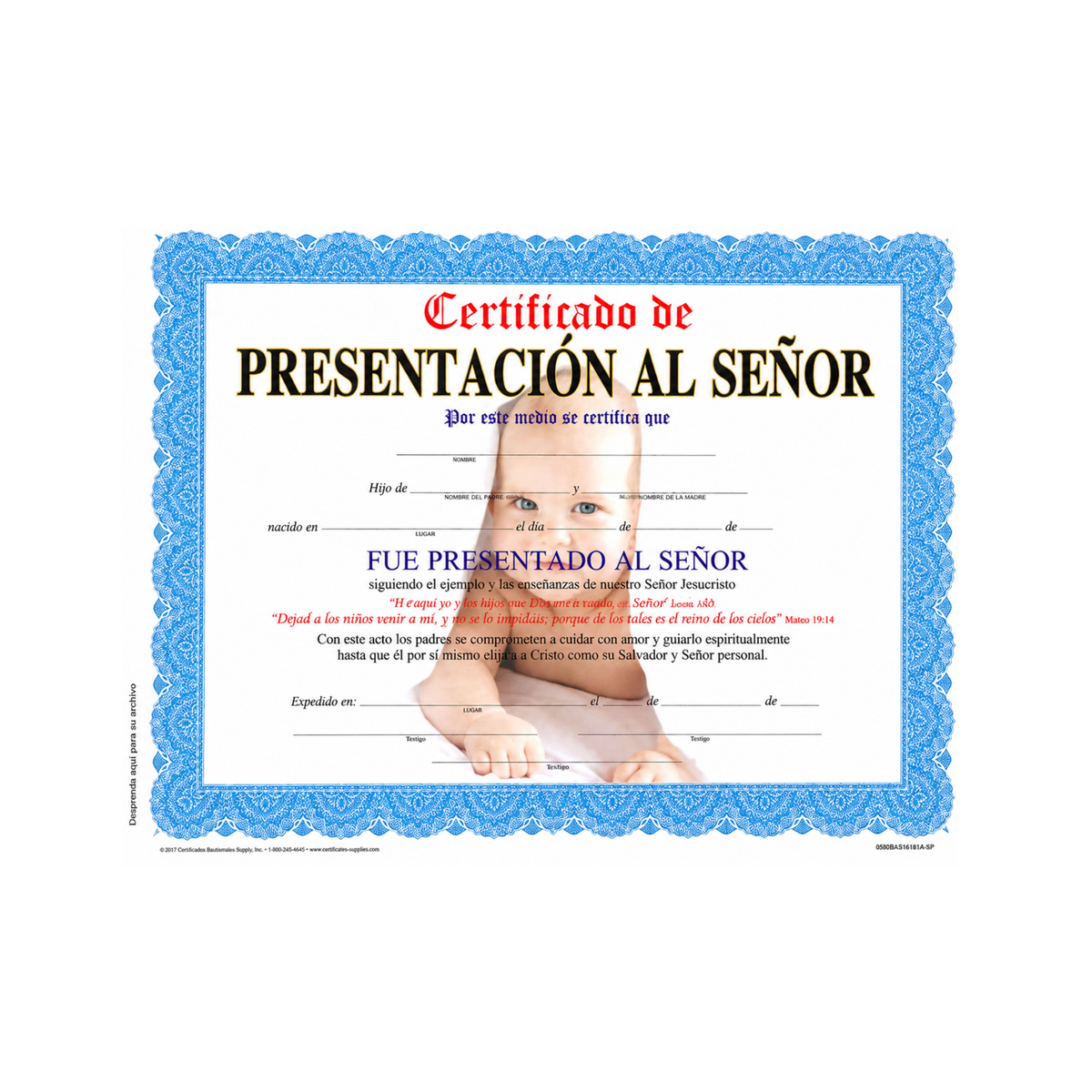 Child Presentation Certificate