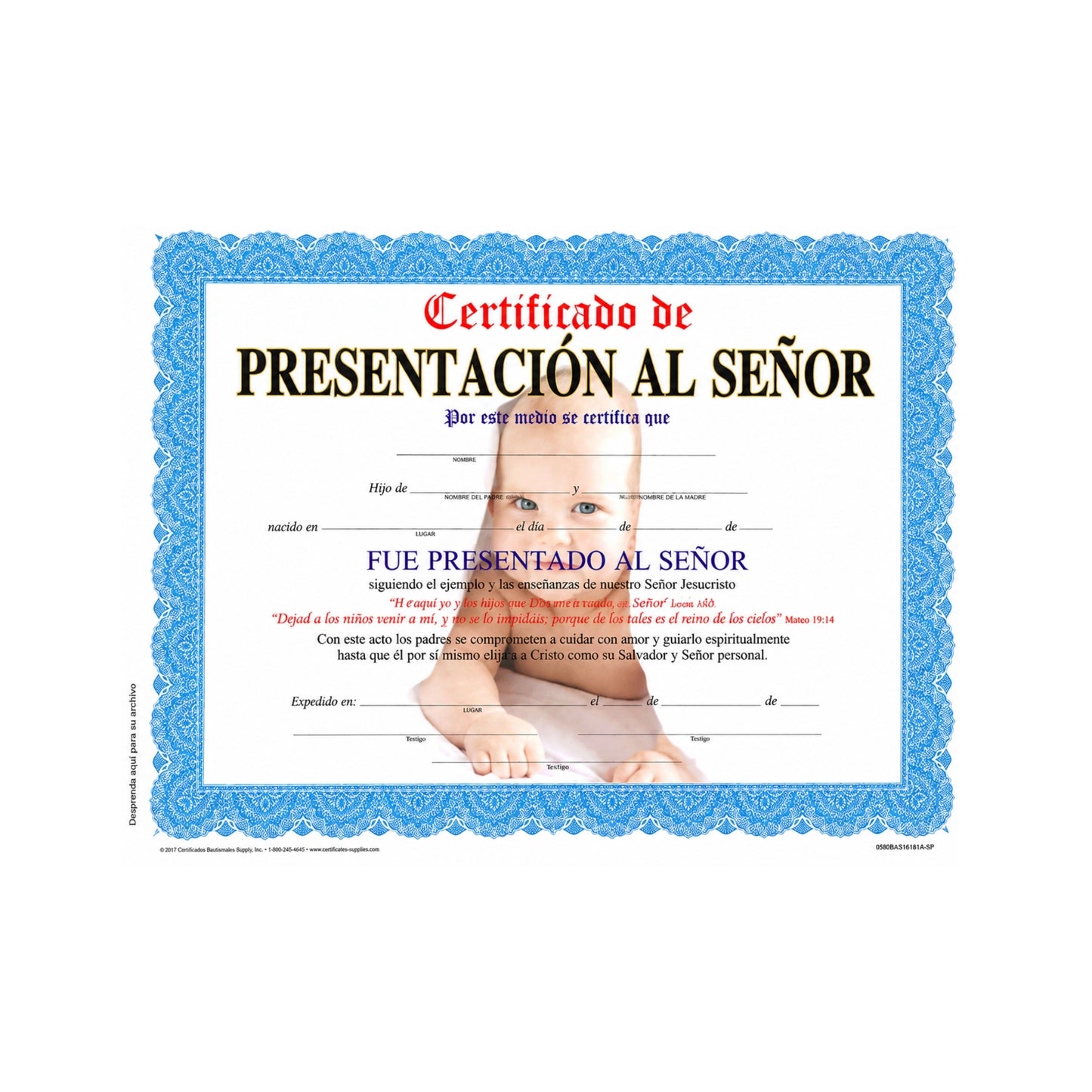 Child Presentation Certificate