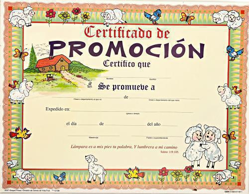 Certificado Promocion Niños