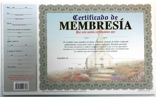 Certificado De Membresia