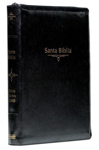 RVR1960 Super Giant Bible, Black Imitation Leather, Zipper and Index, Large Print