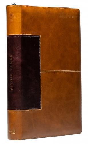 Biblia RVR1960 Supergigante, Imitación Piel Color Caoba/Marrón, Cierre e Indice