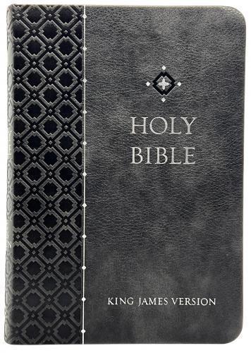 Biblia KJV (ingles) Tamaño Compacto, imitación piel, color Gris con indice