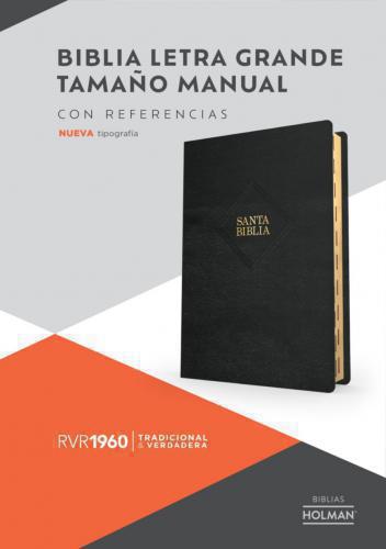 Biblia RVR1960 Tamaño Manual, Imitación Piel Color Negro con Indice