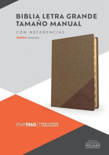 Biblia RVR1960 Tamaño Manual, Imitación Piel Color Duo Café con Indice