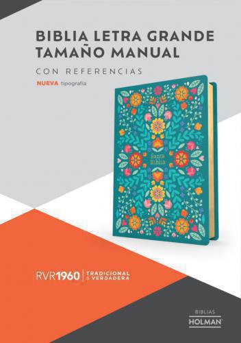 Biblia RVR1960 Tamaño Manual, Imitación Piel, Floreada