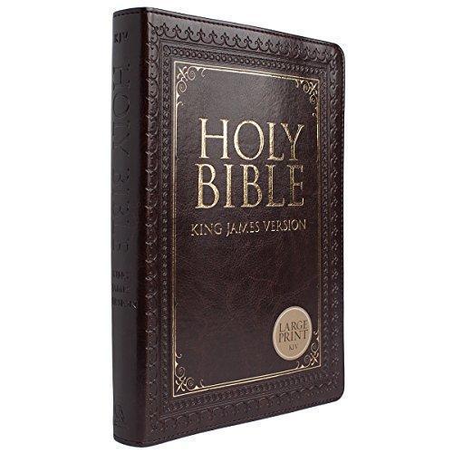 Bible KJV Thinline Large Print Imitation Leather Brown Index