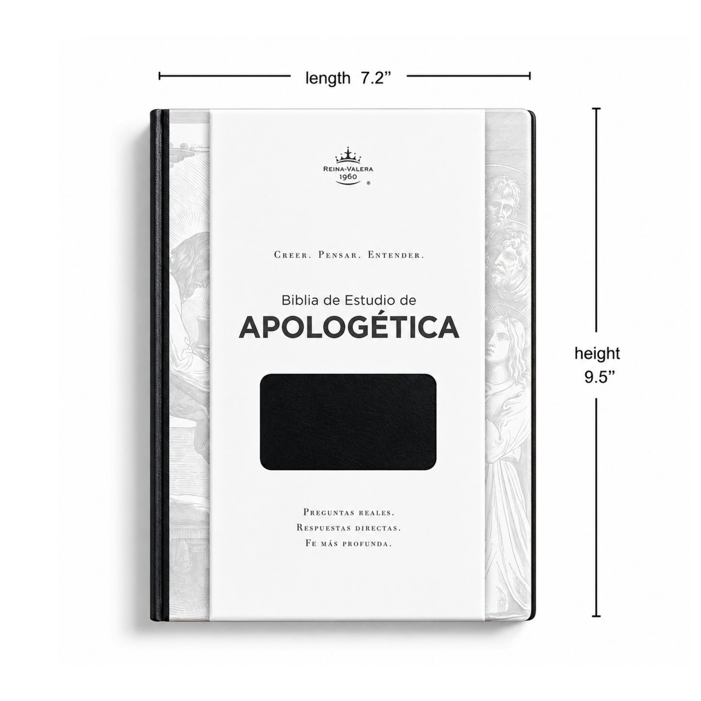 Biblia RVR60 Apologética Estudio Imitación Piel Negro Tamaño Grande