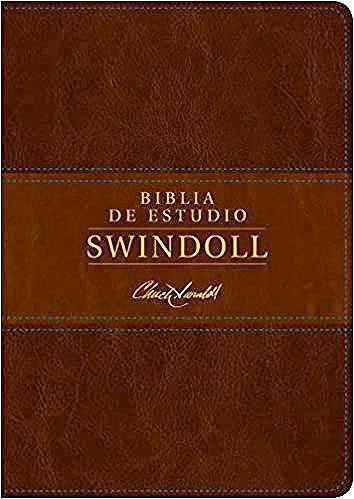 Biblia de estudio Swindoll NTV, Sentipiel color café, canto dorado