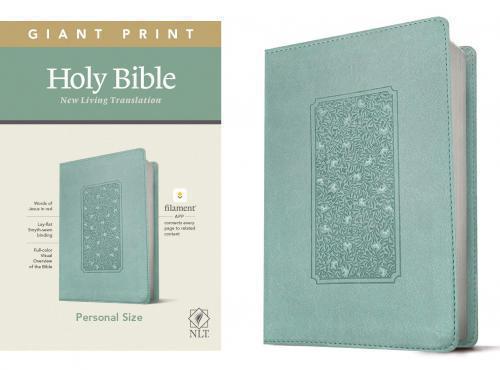 Biblia en inglés NLT Tamaño Manual, Letra Grande, Sentipiel Color Teal