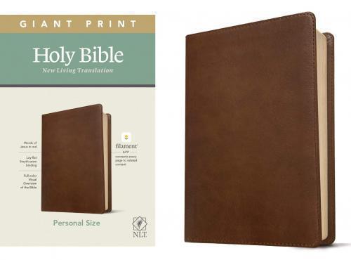 Biblia en inglés NLT Tamaño Manual, Letra Grande, Sentipiel Color Café