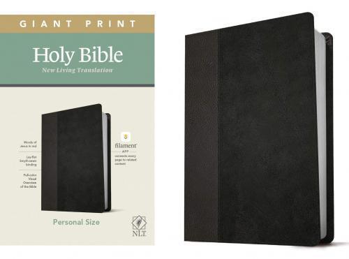 Biblia en inglés NLT Tamaño Manual, Letra Grande, Sentipiel Color Negro