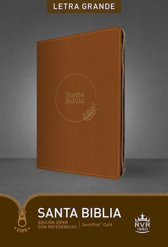 Biblia RVR60, Tamaño Grande Ultradelgada, Sentipiel Color Café, Edición zíper