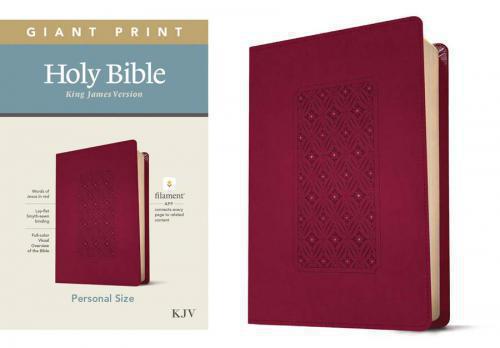 Biblia KVJ Tamaño Manual, Imitacion Piel, Color Cranberry