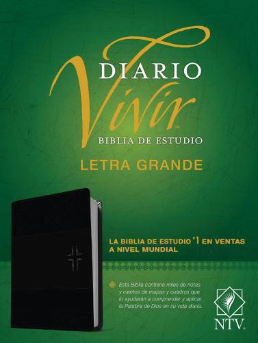 Biblia de estudio del Diario Vivir NTV, letra grande, Imitación Piel Color Negro