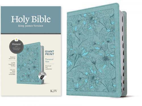 Biblia KVJ Tamaño Manual, Imitación Piel, Color Teal con Indice