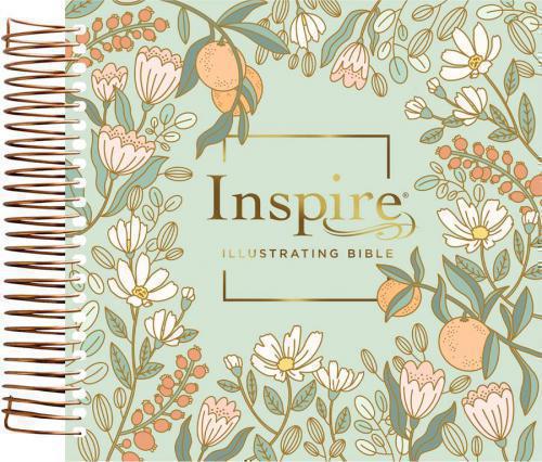 Biblia NLT (inglés) Dayspring Inspire Ilustrada, Color Menta Floral
