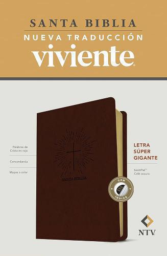 Biblia NTV Tamaño SuperGigante, Imitación Piel Color Café con Indice