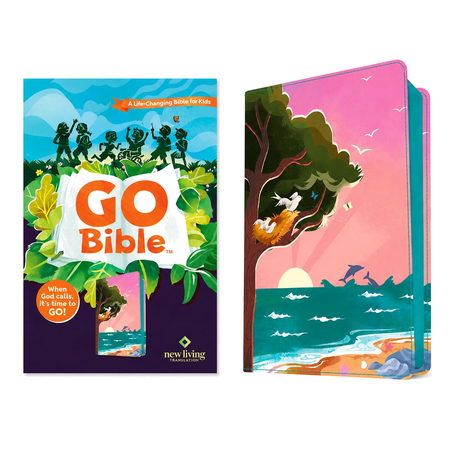 NLT Bible, Imitation Leather Go Bible Pink Beach Sunrise