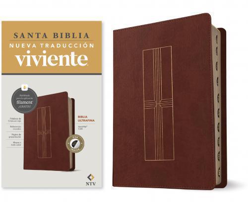 Biblia NTV Imitación Piel Tamaño Manual UltraFina, Con Indice, Color Café