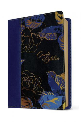 Biblia NTV, Tamaño Manual, Imitacion Piel, Color Azul Floral