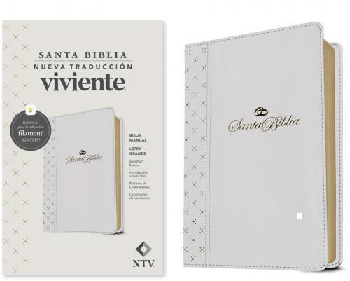Biblia NTV, Tamaño Manual, Imitación Piel, Color Blanco Habilitada APP