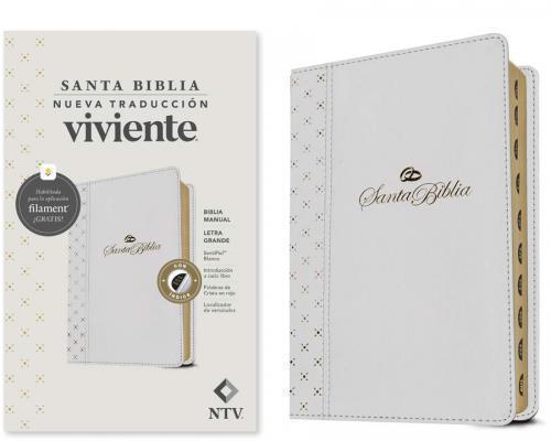 Biblia NTV, Tamaño Manual, Imitación Piel, Color Blanco Con Indice