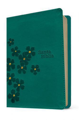 Biblia NTV con Letra Grande, Tamaño Compacto, Imitación Piel Color Turquesa Flor